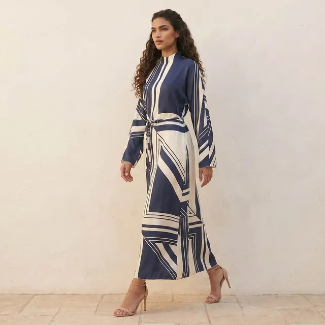Splash Smart Printed Maxi Dress Buckled Belt – image 6
