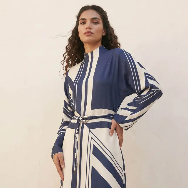 Splash Smart Printed Maxi Dress Buckled Belt – image 4
