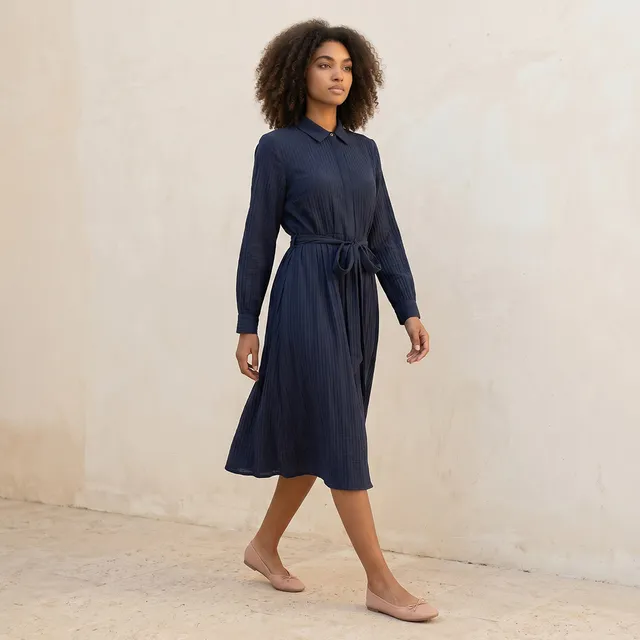 Splash Smart Shirt Dress with Tie-Up Belt – image 3