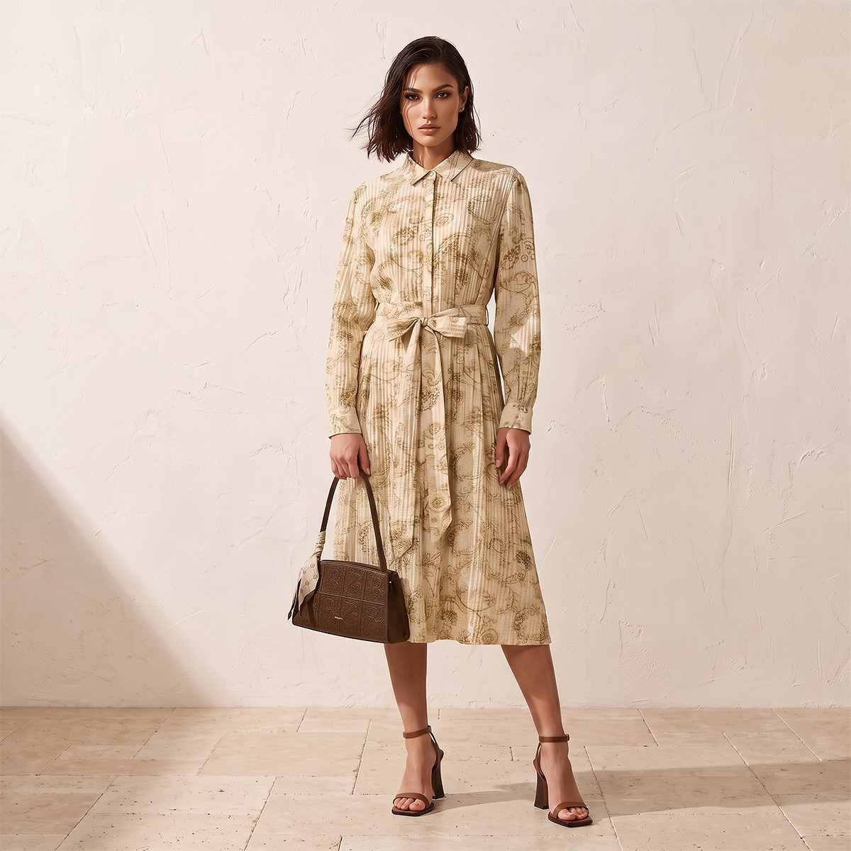 Splash Smart Shirt Dress Tie-Up Belt