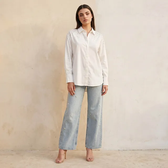 Splash Smart Cotton Shirt with Embellishment – image 4