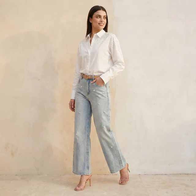 Splash Smart Cotton Shirt with Embellishment – image 6