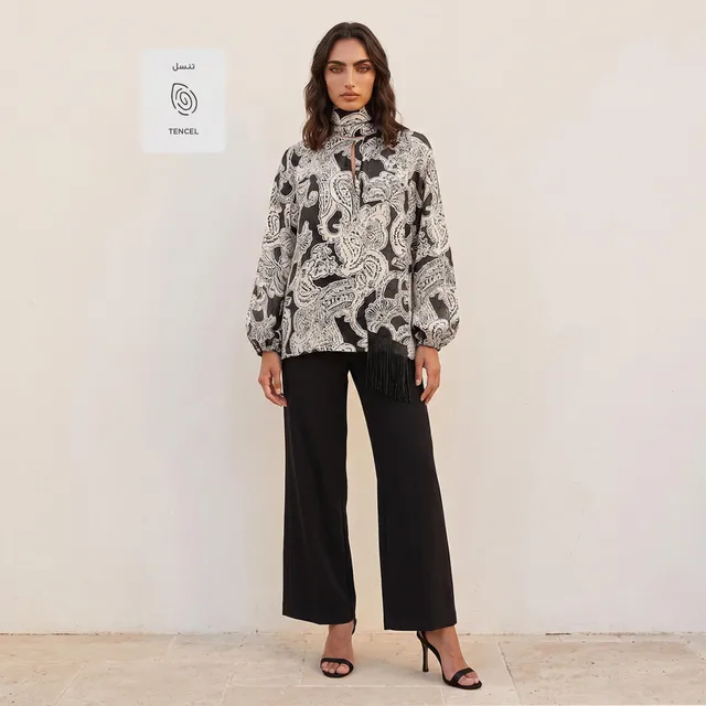 Splash Smart Printed Fringe Detail Top – image 2