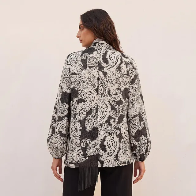Splash Smart Printed Fringe Detail Top – image 3