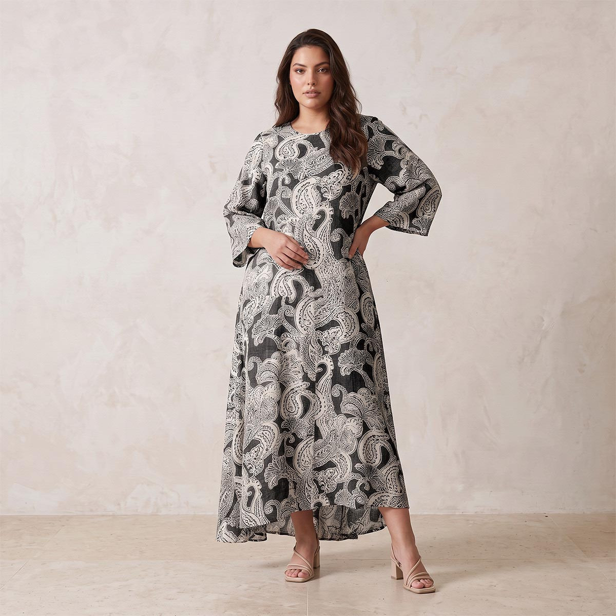 Splash Smart Paisley Print Trapeze Maxi Dress