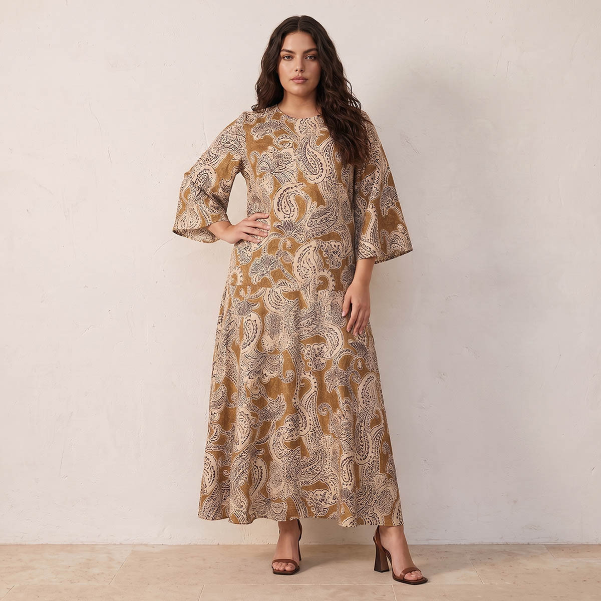 Splash Smart Paisley Print Trapeze Maxi Dress