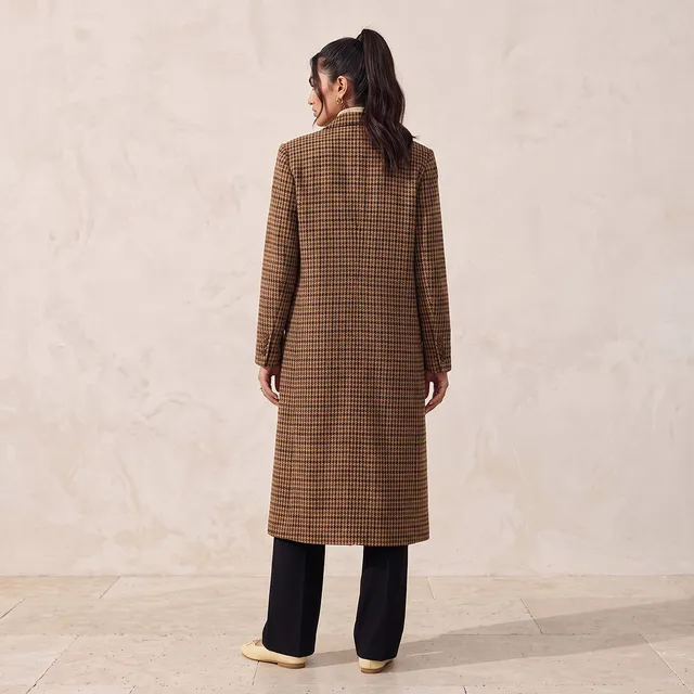Splash Smart Long Trench Coat with Checked Detail – image 7
