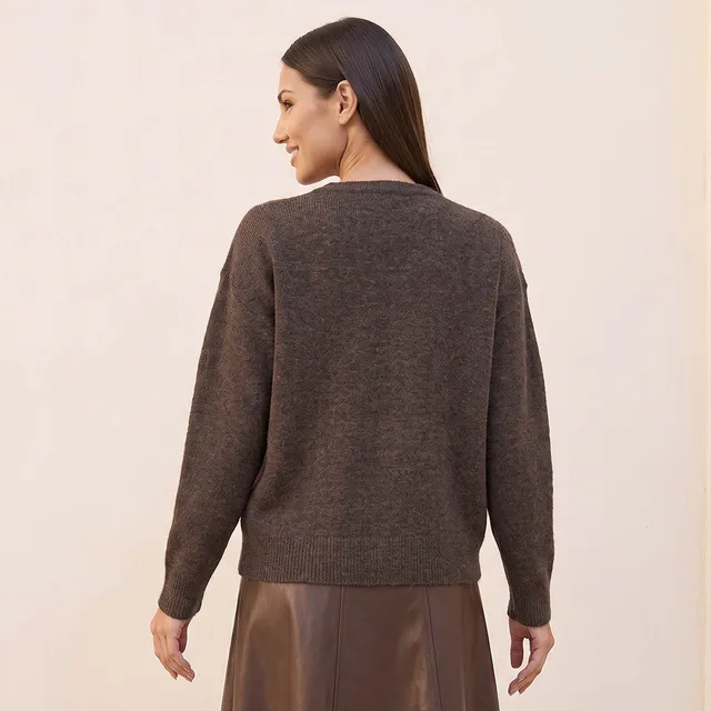 Splash Smart Leaf Embellished Sweater with Crew Neck – image 5