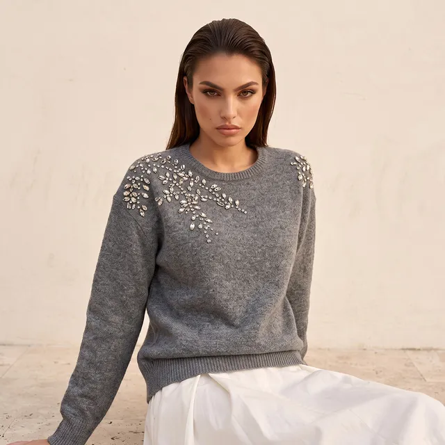 Splash Smart Relaxed Fit Embellished Round Neck Sweater – image 7