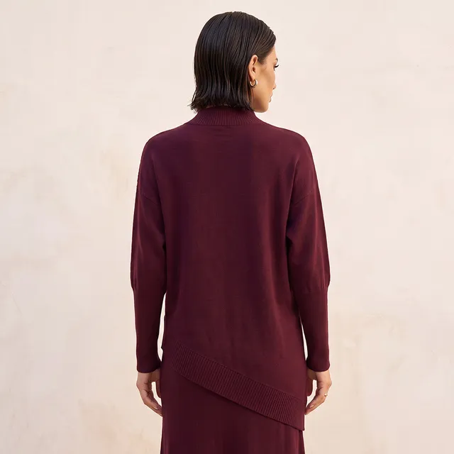 كنزة بقصة مريحة وملمس بارز وحواف غير متماثلة من سبلاش سمارت – صورة 4