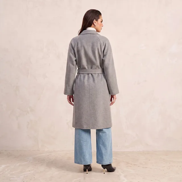 Splash Smart Felt Coat with Tie-Up Belt – image 2