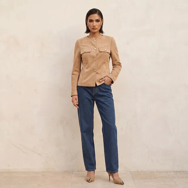 Splash Smart Suede Jacket with Button Detail – image 3