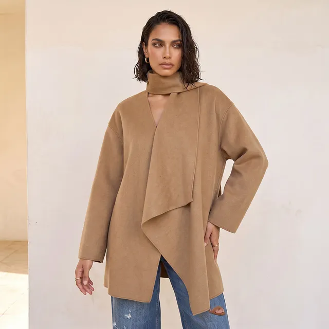 Splash Smart Felt Jacket with Draped Neck – image 2