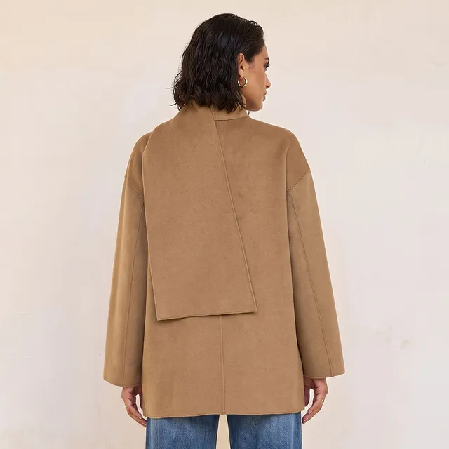 Splash Smart Felt Jacket with Draped Neck – image 4