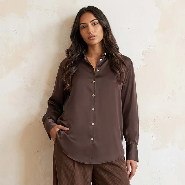 Splash Smart Relaxed Fit Satin Shirt