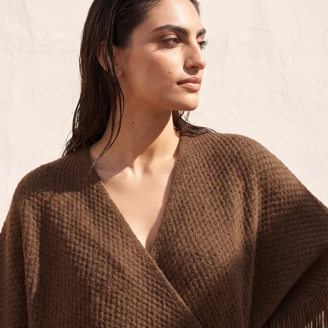 Splash Smart Textured V-neck Poncho – image 6