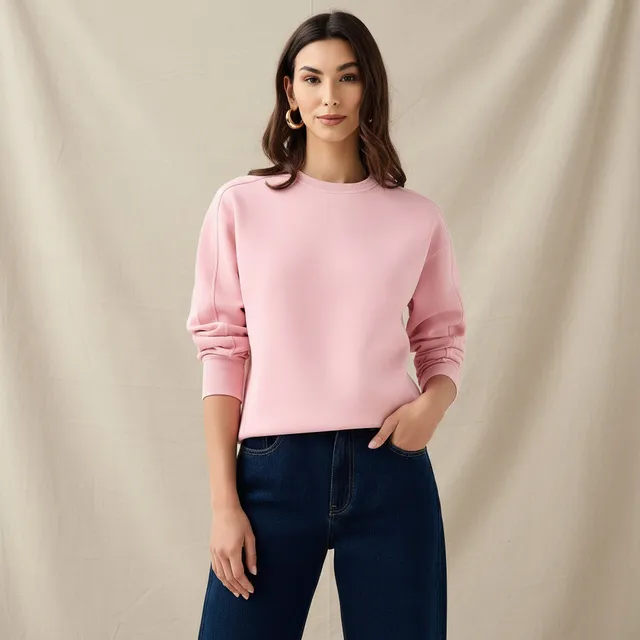Relaxed Fit Sweatshirt with Cut and Sew