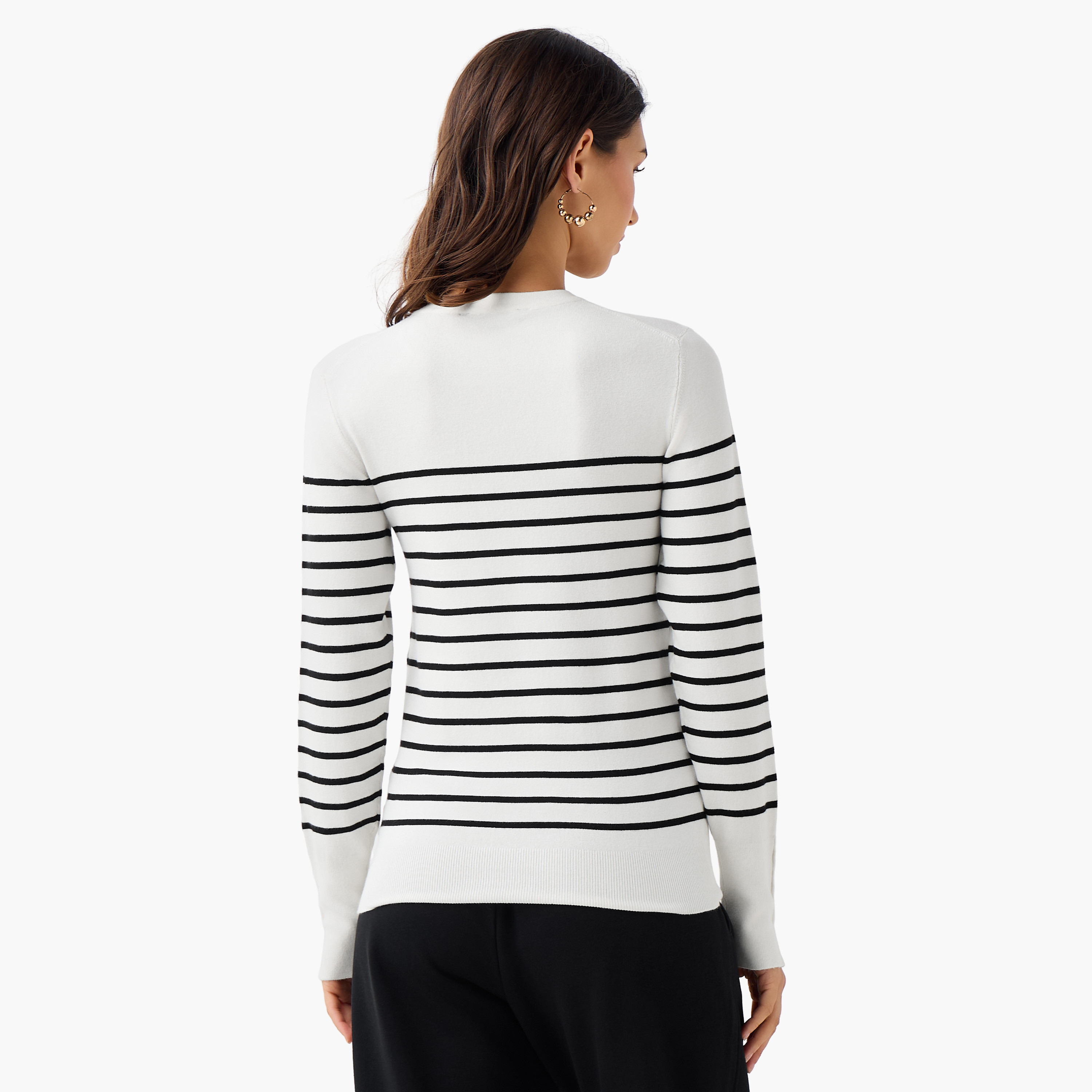 Regular Fit Striped Crew Neck Sweater