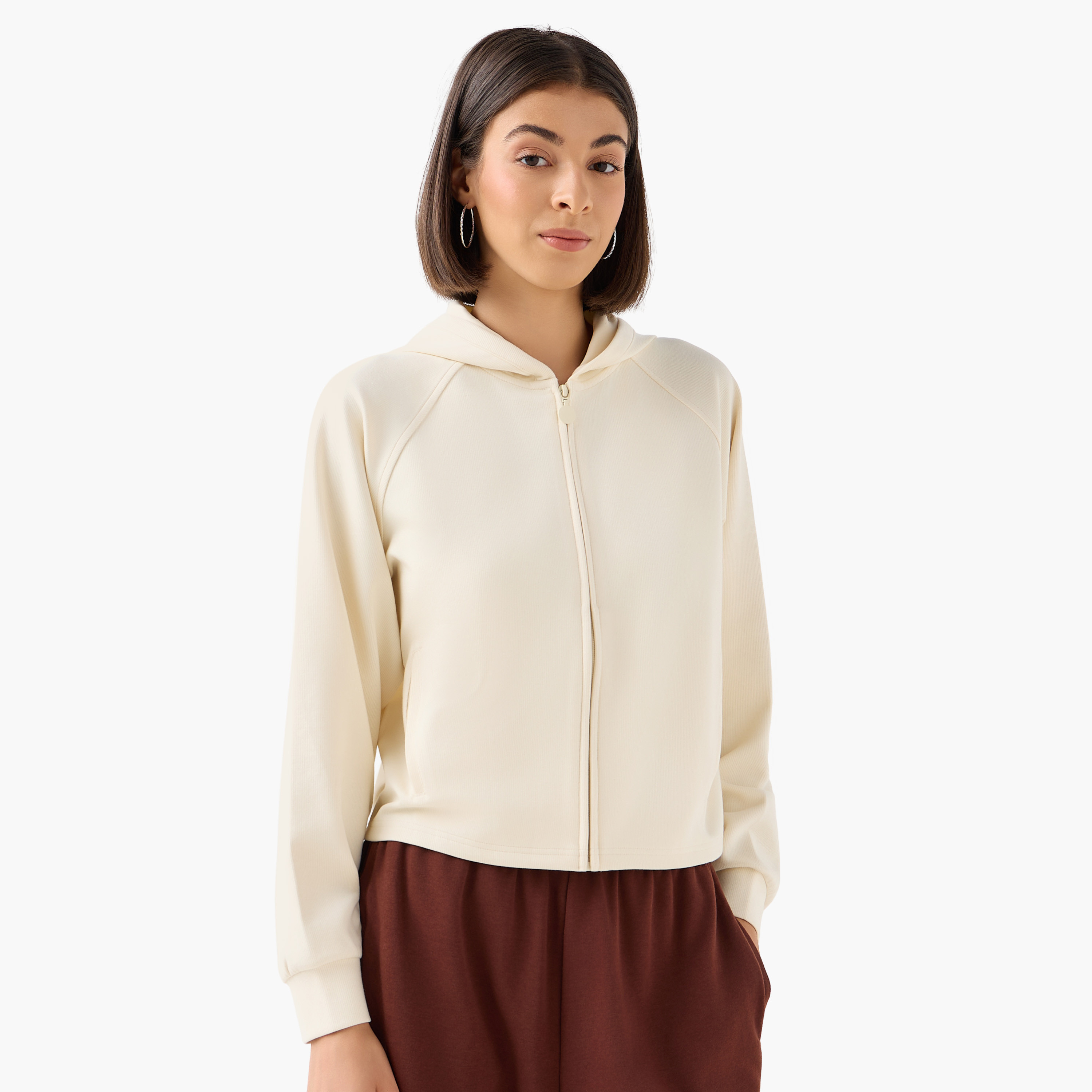 Hoodie with Ribbed Design
