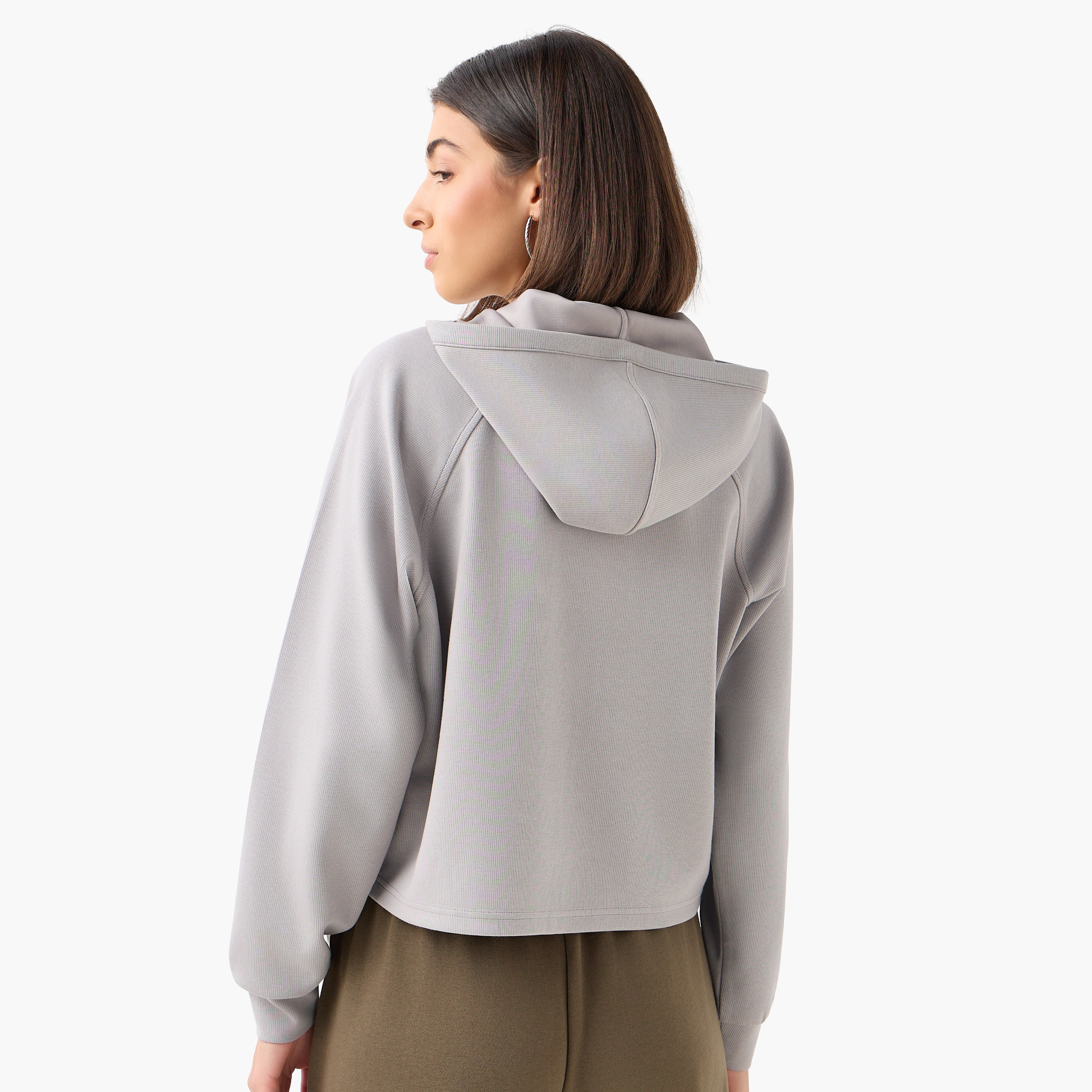 Hoodie with Ribbed Design