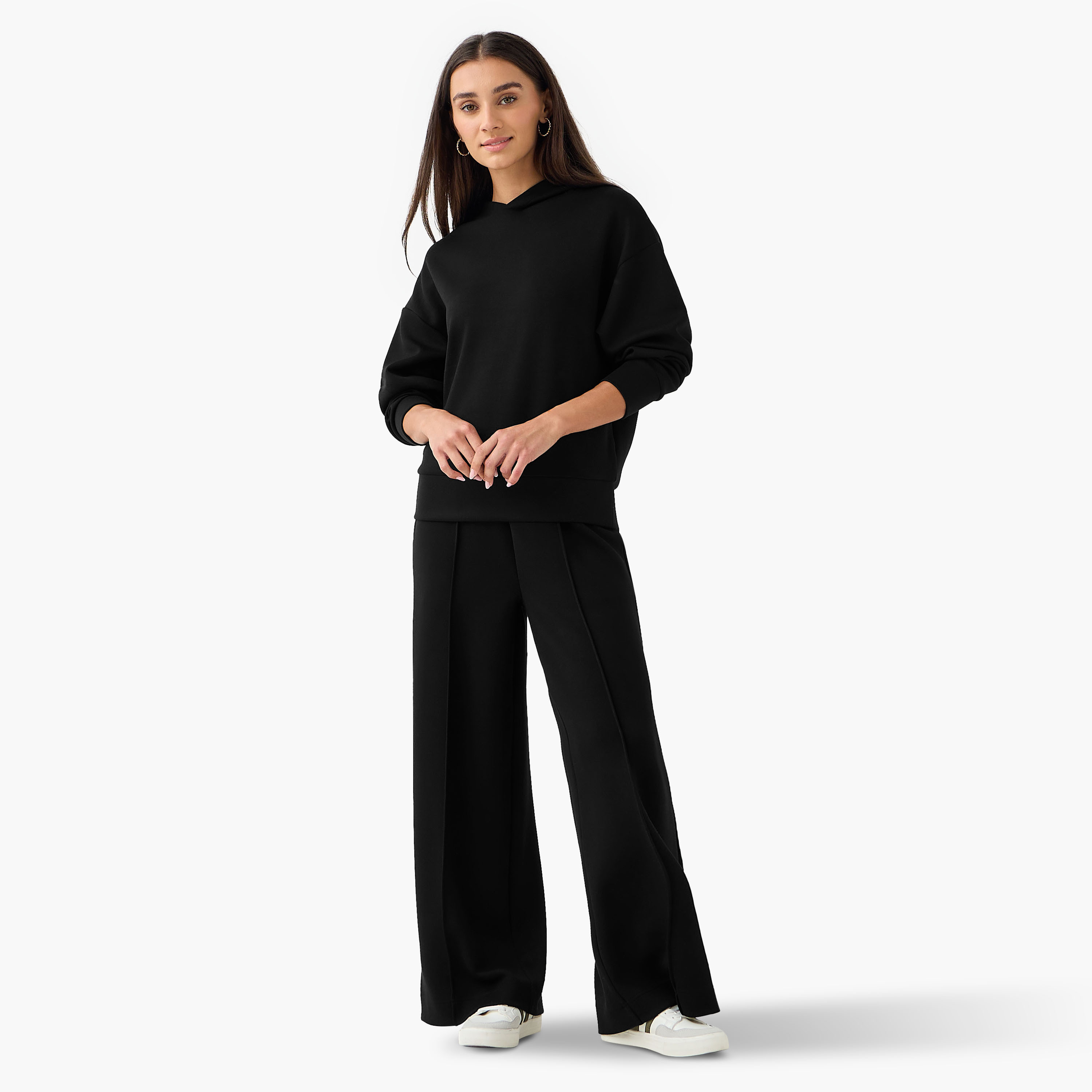 Hoodie with Ribbed Design