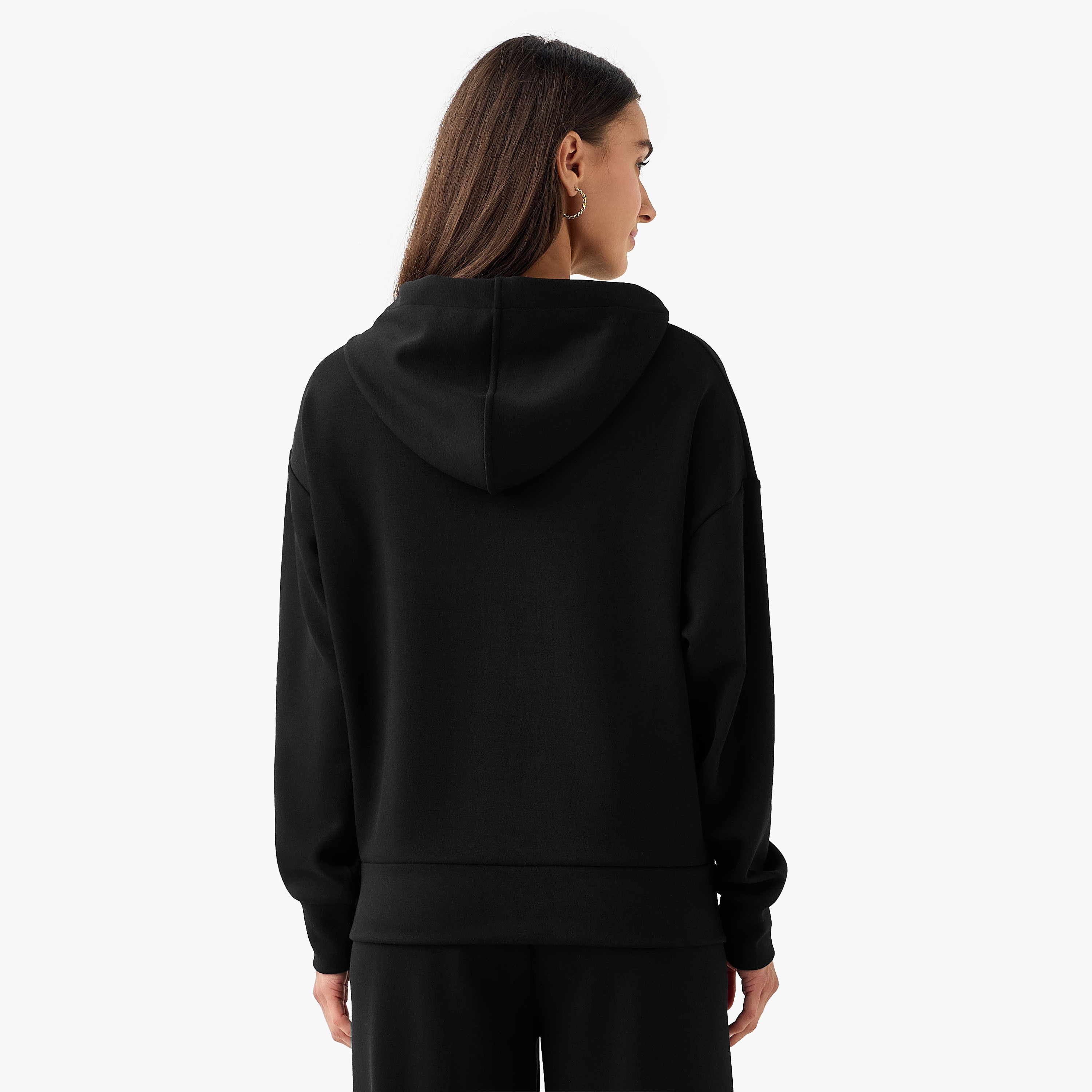 Hoodie with Ribbed Design