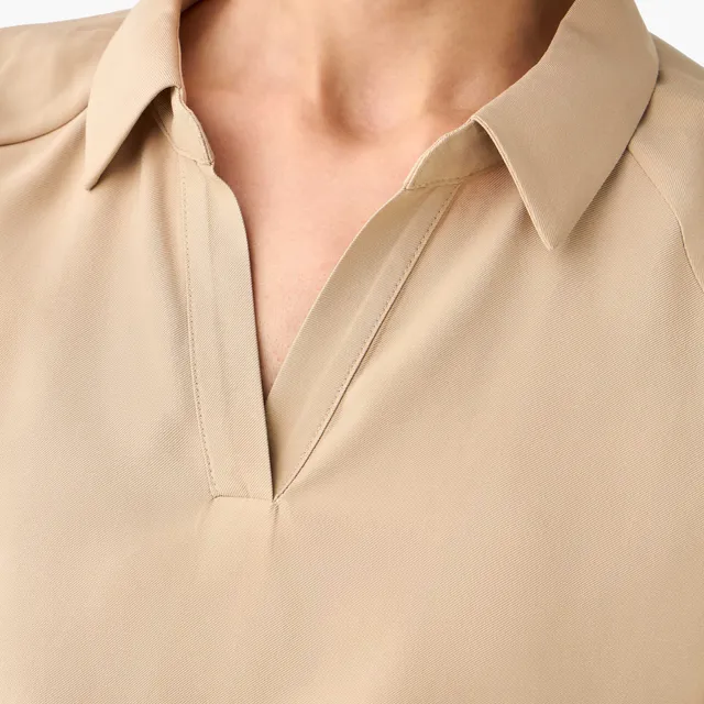 Relaxed Fit Viscose Blend Raglan Top with Collar – image 4