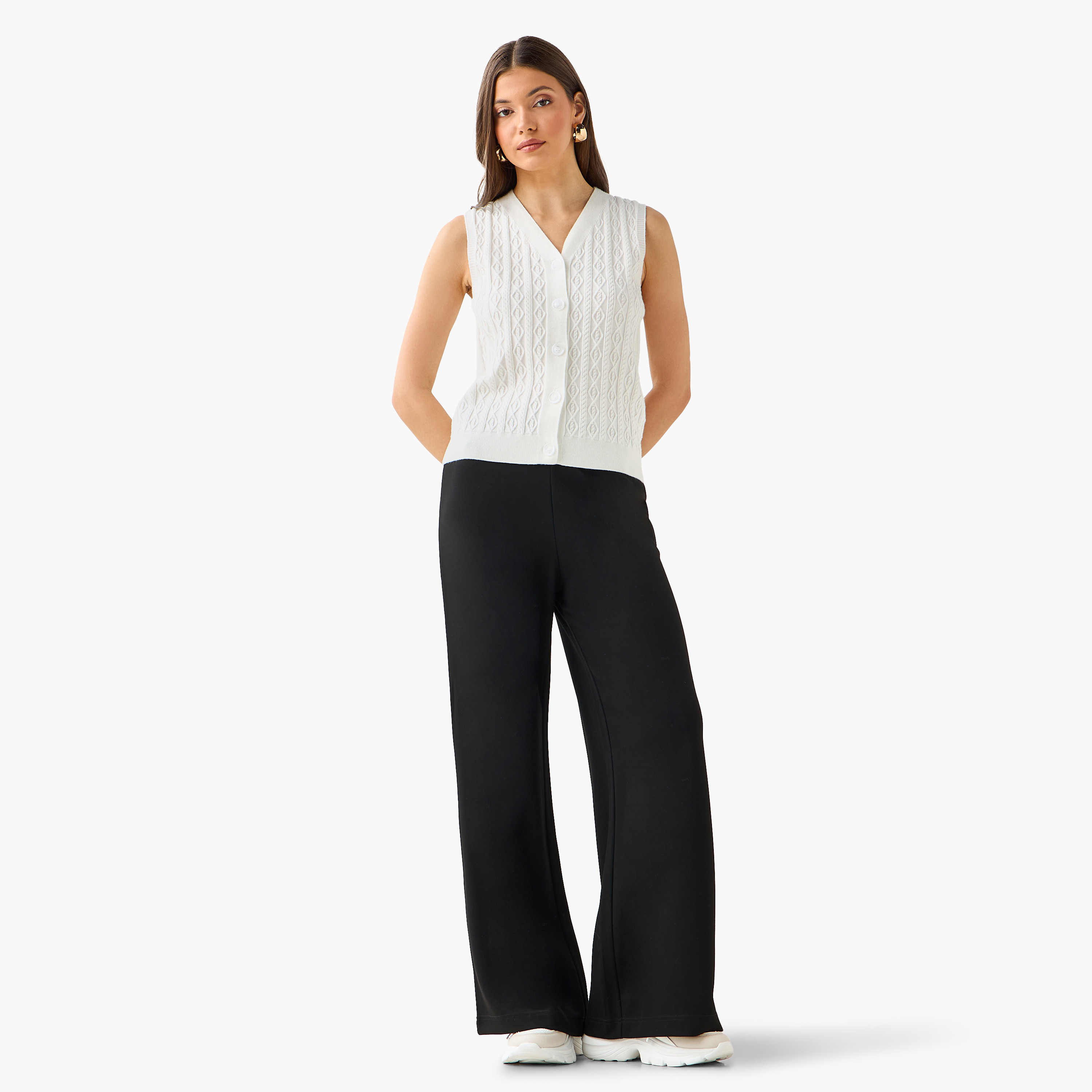 Flexi Waist Modal Blend Wide Leg Pants