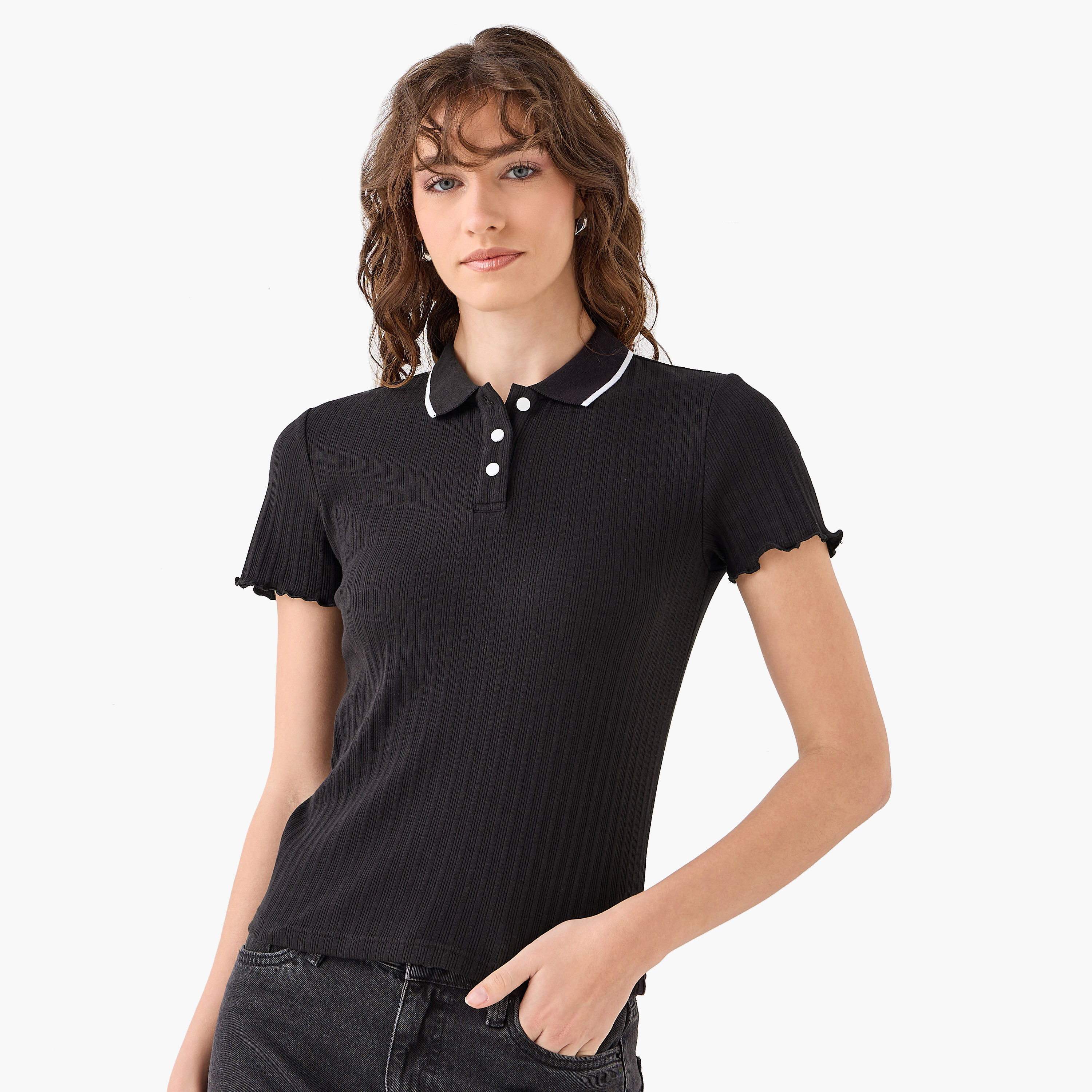 Polo T-shirt with Tipping Detail