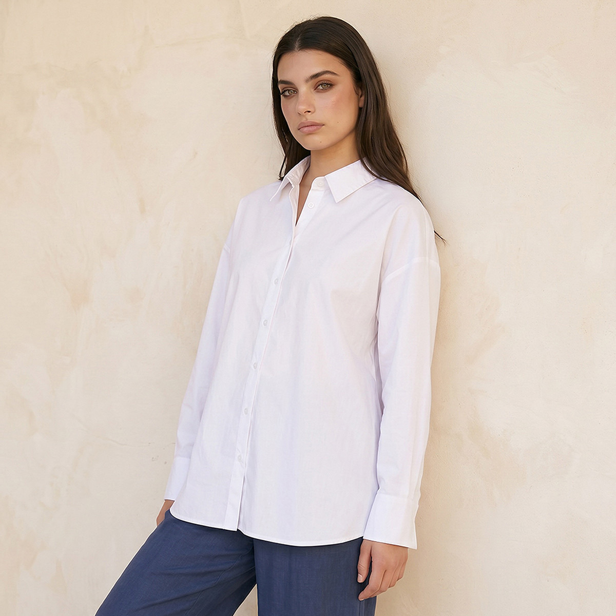 Drop Shoulder Oxford Shirt