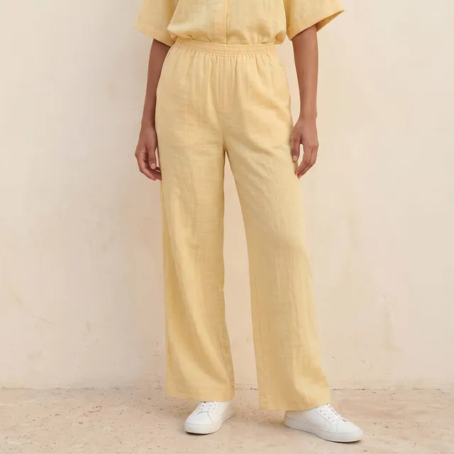 Splash Basics Flexi Waist Textured Slub Trousers