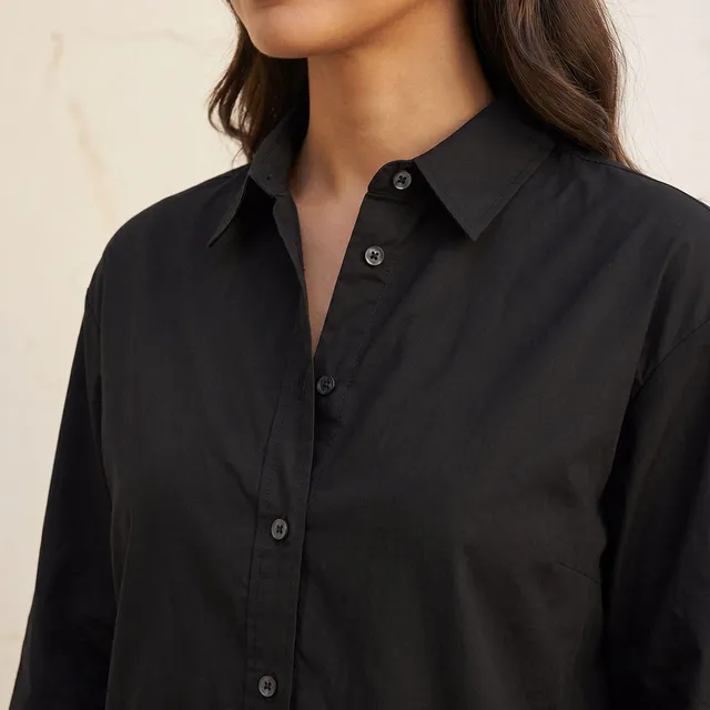 Oversized Shirt with High Low Hem – image 5