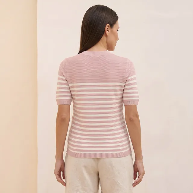 Splash Basics Ottoman Striped Crew Neck Sweater – image 4