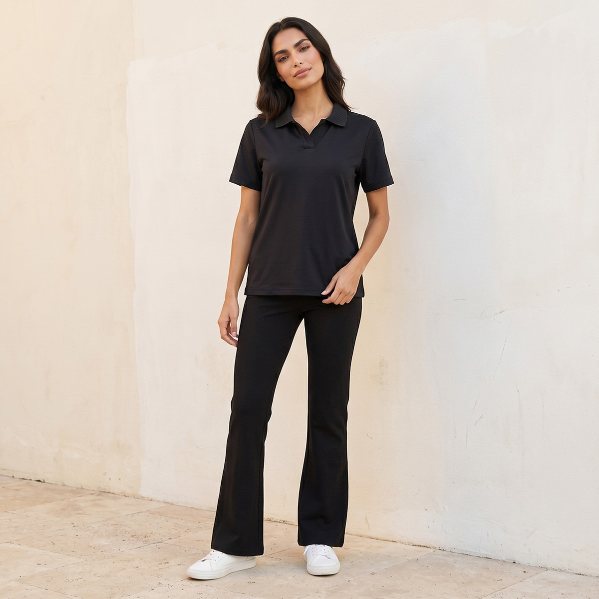 Splash Basic Polo T-shirt with Ribbed Collar