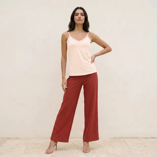 Splash Basics Slim Fit Camisole with Lace Trim – image 3