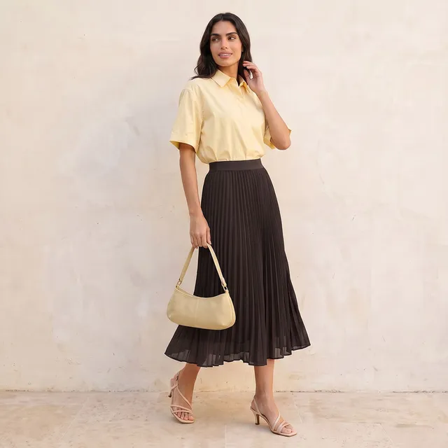 Splash Basics Midi Skirt with Pleated Design – image 3