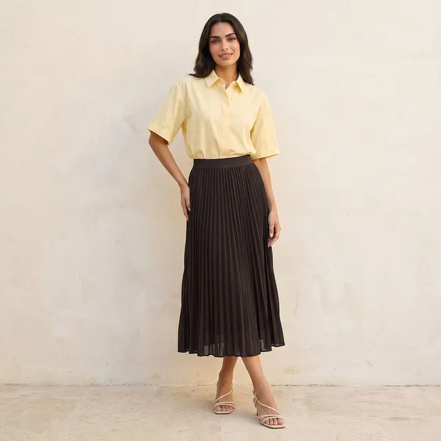 Splash Basics Midi Skirt with Pleated Design – image 5