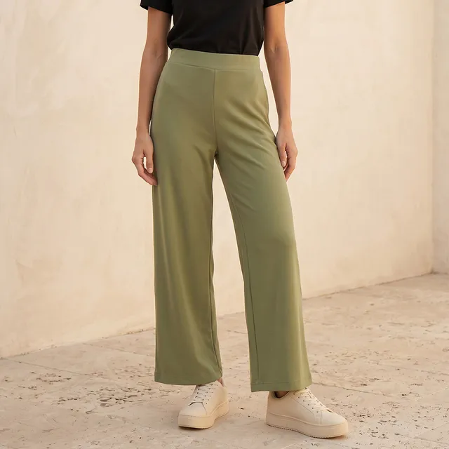 Splash Basics Elastic Waist Wide Leg Pants