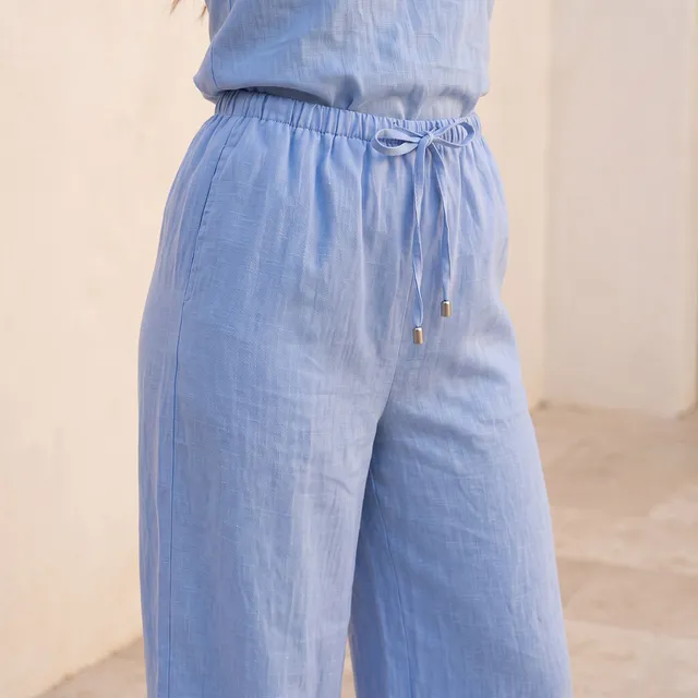 Splash Basics Wide Leg 100% Linen Trousers – image 6