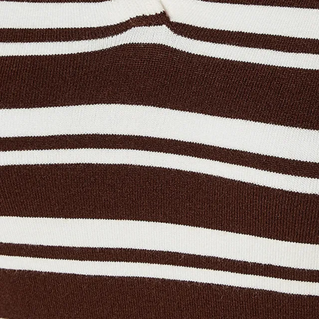 Splash Basic Striped Sweater with Polo Collar – image 7