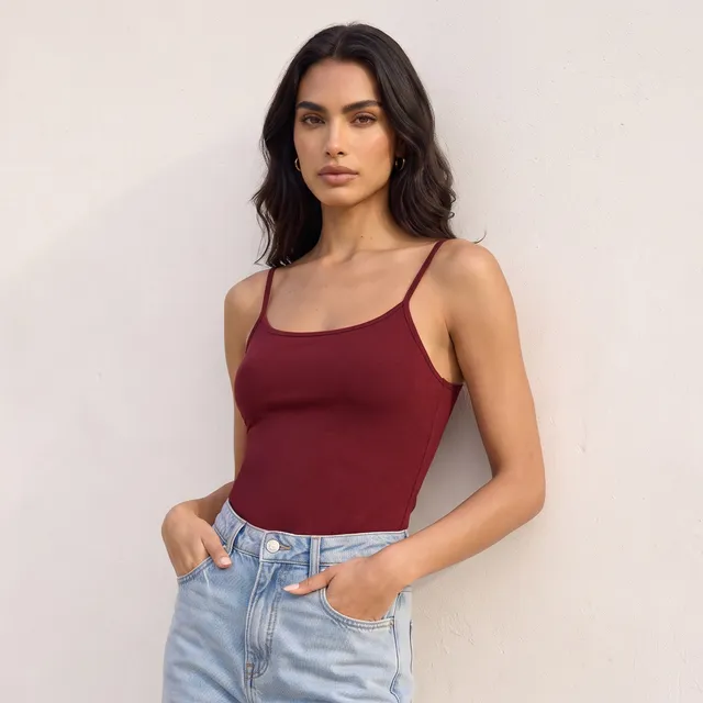 Splash Basic Slim Fit Spaghetti Strap Tank Top