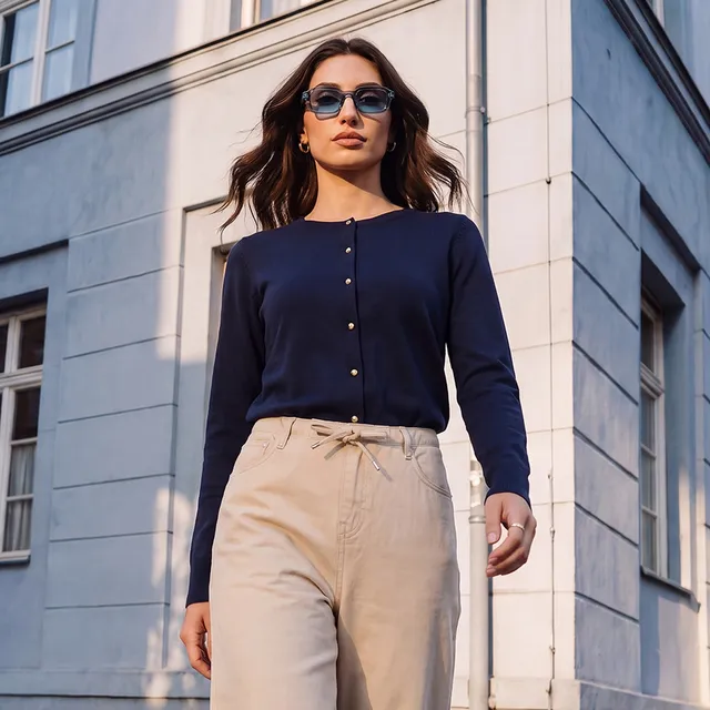 Splash Basics Round Neck Cardigan