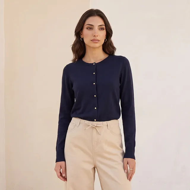 Splash Basics Round Neck Cardigan – image 5