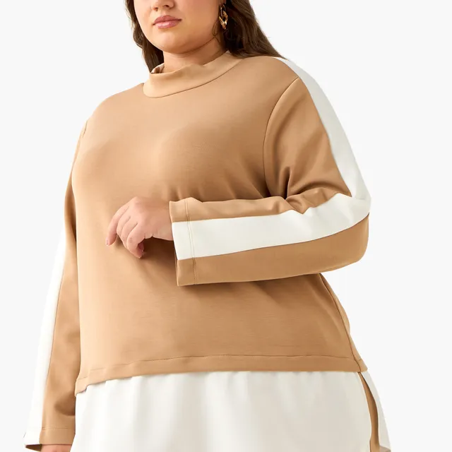 Ulla Popken Sweatshirt with Colourblock Design – image 5