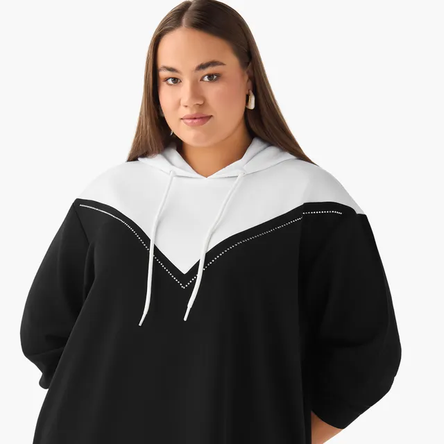 Ulla Popken Hoodie with Colourblock Detail – image 2