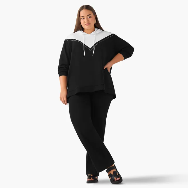 Ulla Popken Hoodie with Colourblock Detail – image 3