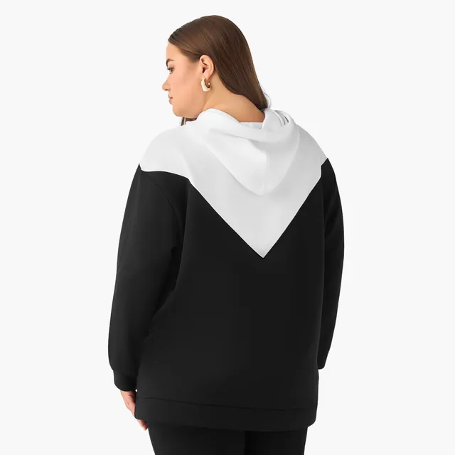 Ulla Popken Hoodie with Colourblock Detail – image 4