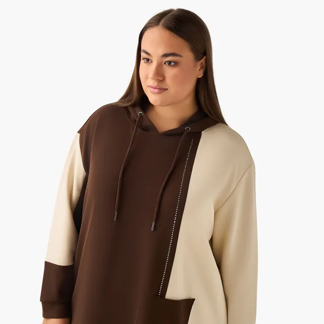 Ulla Popken Hoodie with Colourblock Detail – image 4