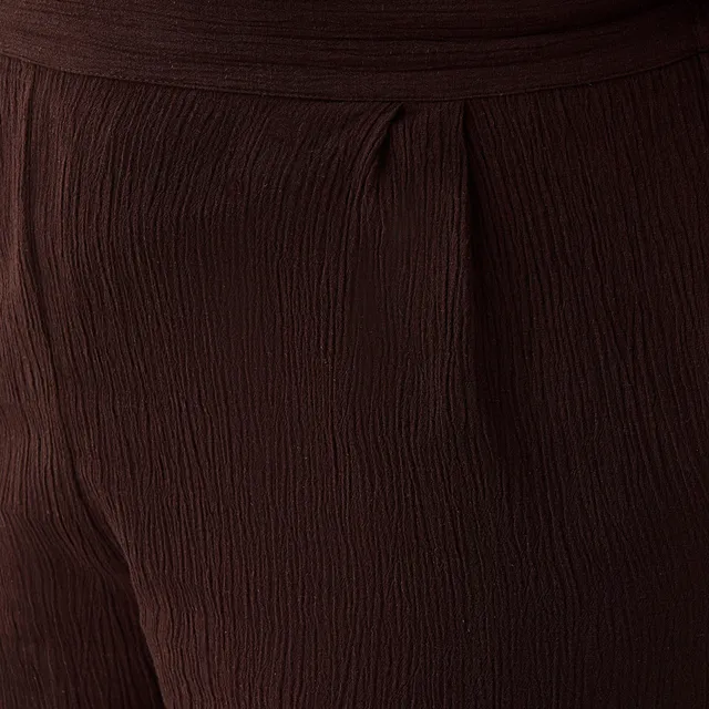 Ulla Popken Textured Wide Leg Linen Blend Pants – image 2