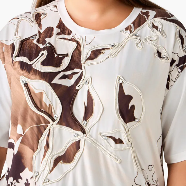 Ulla Popken Relaxed Fit T-shirt with Applique Accent – image 4